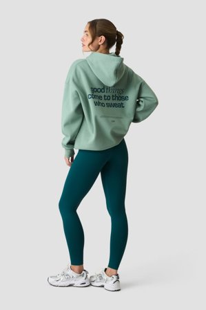 Everyday Relaxed Hoodie Print Light Moss Green