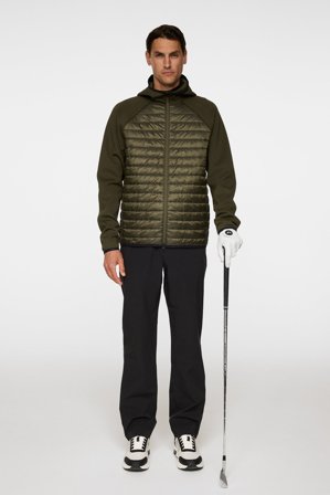 J.Lindeberg - Hayden Quilt Hybrid Hood - Golf - Green - Men - XL
