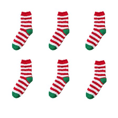 6 par julebomullssokker nissestrømper B B