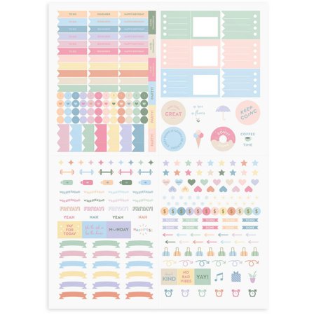 BURDE Stickersark Pretty Pastels - Lyreco - Almanackor och kalendrar - Temakalendrar - Kreativitet