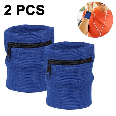 Sport-rannekoru Rannepussi Vetoketju Ranne-lompakko Juoksuun Tennikseen 2kpl Sininen