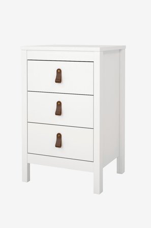 Tvilum - Madrid Nattduksbord 3 lådor - Vit - Sängbord - Från Homeroom