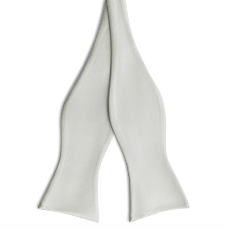 Papion self-tie satinat gri deschis pentru bărbați - Papioane self-tie