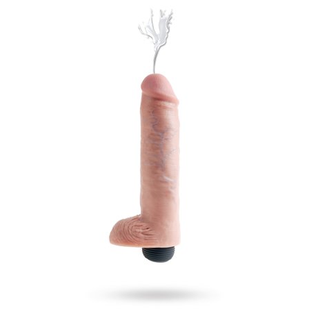 King Cock: Sprudlende Dildo med Pung 25 cm - Naturlig Lys - Vuxen.dk: For hende