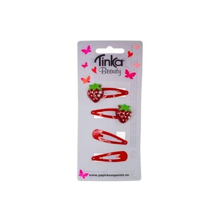 Hårspänne 4-pack, Jordgubbar - Tinka