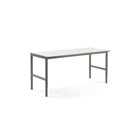 Werkbank CARGO, 2000 x 750 mm, Laminat weiß/Gestell grau
