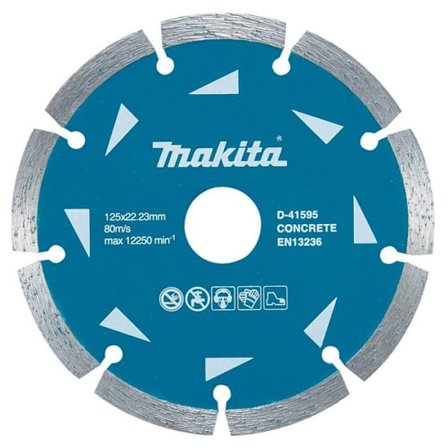 Slipskiva - Makita klingskiva - D-41595 - DIAMANTSKIVA 125x22,23mm MED SEGMENT (FÖR TORRA ARBETEN) BETONG