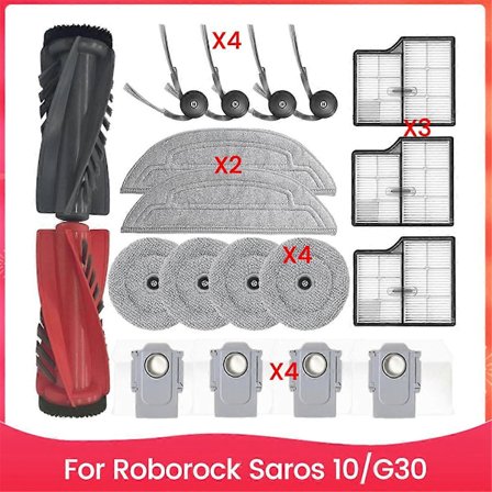 För Saros 10/G30 Dammsugare Huvudsida Borste HEPA Filter Moppdynor Dammpåsar Ersättningsdelar