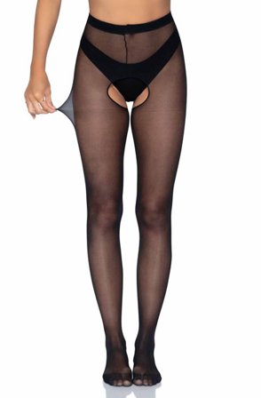 Kjøp Sheer Crotchless Pantyhose Black - Strømpebukser | God pris