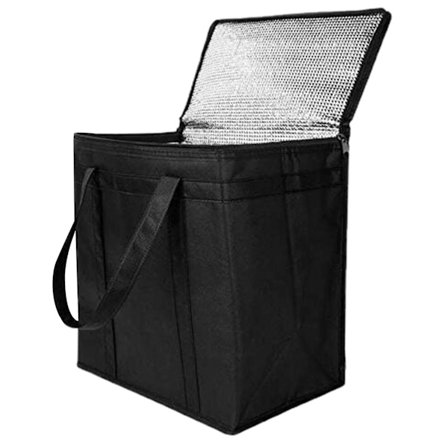 Non-woven bærbar termopose i aluminiumfolie, sammenklappelig, kraftig, vandtæt, stor kapacitet, picnic madlevering, isoleret taske