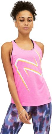 New Balance Women's Printed Impact Run Tank Women Short sleeved fitness sweater Pink M