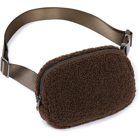 Fleece Bæltetaske Sherpa Fanny Pack Crossbody Brysttaske til Kvinder Mænd Overalt Bum Bag Julegave