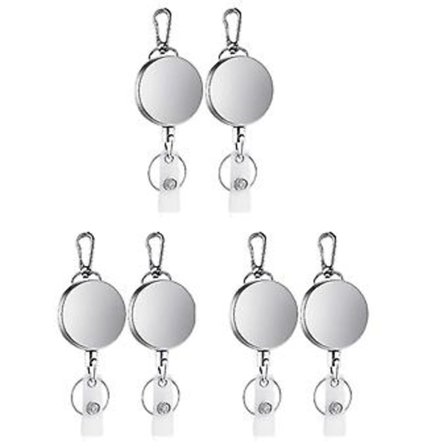 2 stk. Udtrækkelig Nøglering Id Nøglesnor Tag Clip