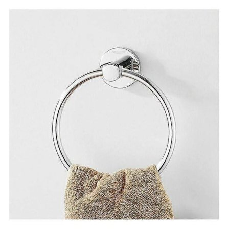 Aftagelig cirkulær håndklædeholder i rustfrit stål til badeværelse, køkken og soveværelse