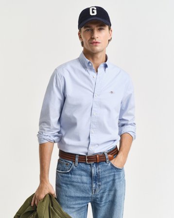 GANT Herren Slim Fit Classic Popeline Hemd (S) Hellblau