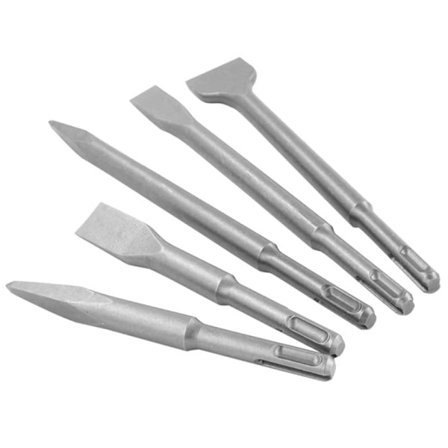 SDS Plus Skaft Flat Meiselsett 5 Deler Elektrisk Hammer for Fliser Betong Murverk Breaking