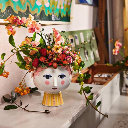 Bjørn Wiinblad Eva Potteskjuler Gul Ø15,5xH14.5