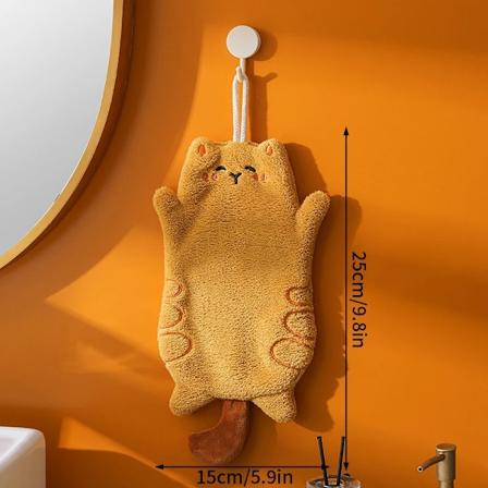Sød Kat Håndklæde Hængende Børnehåndklæder Dobbelt Tykkelse Absorberende Håndklæder til Badeværelse Køkken Rengøringsklude S1 As picture