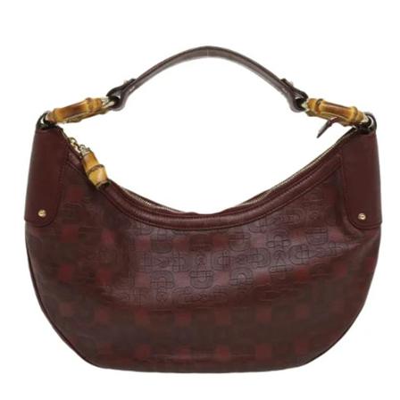 Gucci Vintage, Pre-owned Leather Shoulder Bag Rood, Dames, Maat:ONE Size