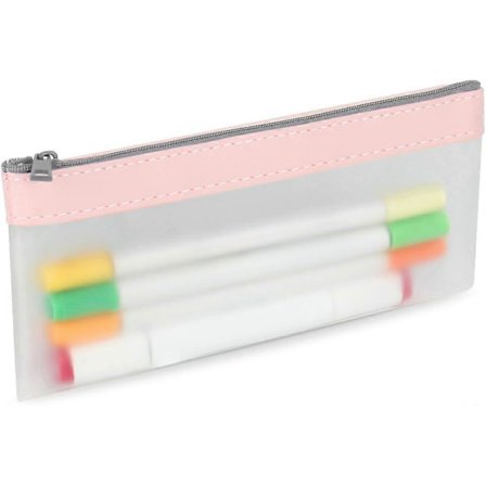 Transparent penal, eksamen penal, penal med glidelås - skrivesaker oppbevaringsboks, vanntett kosmetikkveske