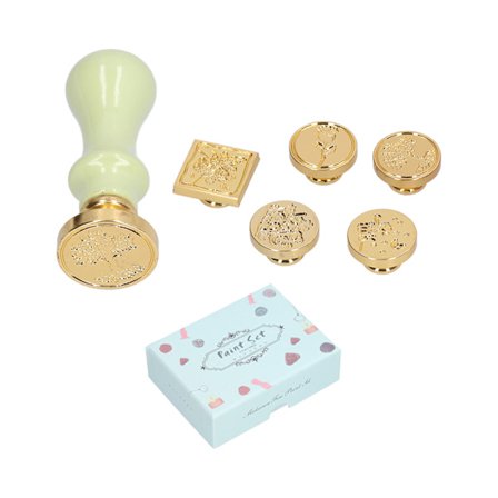 Vokssegl Stempel Sæt Nem Betjening Høj Holdbarhed Rustfri Bred Anvendelse Grøn