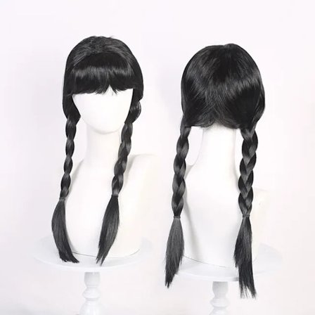 Het Onsdag Addams Kostume Nevermore Academy Børn Voksen Uniform Kjole Kostume Cosplay Kun Paryk Only Wig-FA-