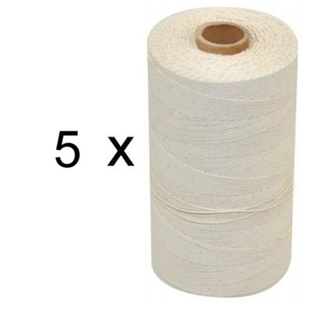 Hobby365 - 5 st. rullar Extra stark Bomulls Mattvarp 12/6 Oblekt 500 gr / rulle