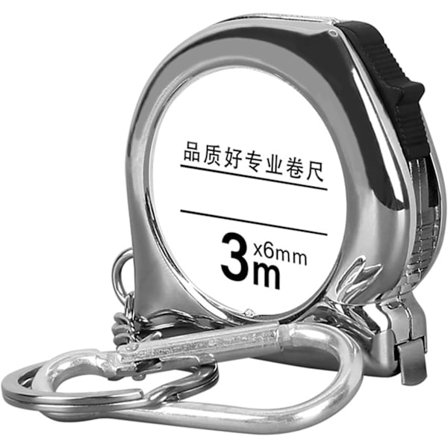 Målebånd Nøkkelring, 3 Meter Mini Liten Stål Målebånd, Retro Klar Skala Nøkkelring Måleverktøy med Funksjonell Nøkkelring, Mini Målebånd