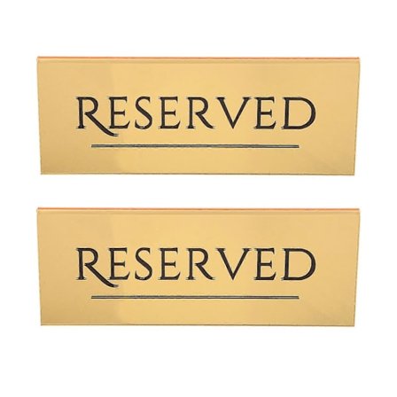 2 stk. Reserveret plads-skilt til restaurant Akryl Reserveret skilt Bryllup Reserveret siddeplads-skilt
