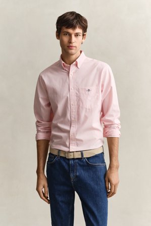 GANT Herren Banker Stripe Classic Popeline Hemd (L) Rosa