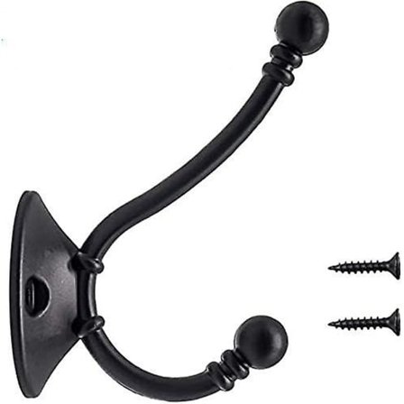 10 kpl Suurempia Vintage Seinään Asennettavia Vaatekoukkuja Metallinen Hattuteline Retro Koukku Vaatenaulakkoon Kylpyhuoneeseen Keittiöön (Musta)