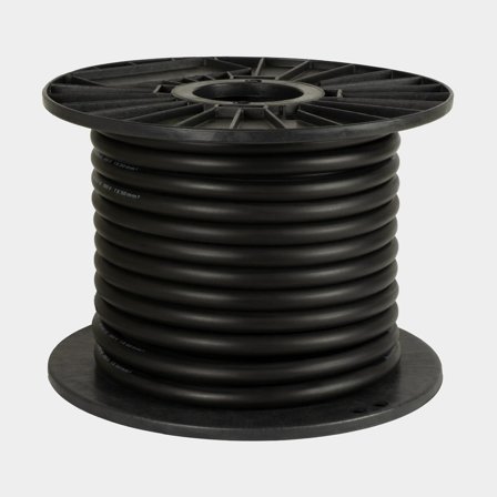 Tinattu kuparikaapeli Skyllermarks, extra flexibel, kumivaipalla, pyöreä, yksisydäminen, 50 mm², 50 meter, musta