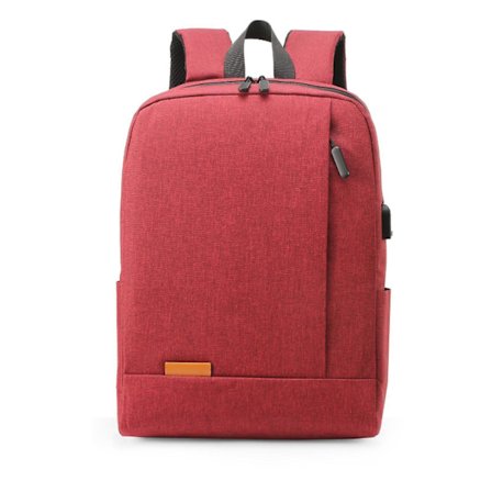 Casual backpack for men and women usb student bag 15.6inches burgundy