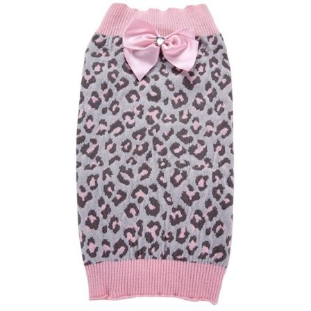 Vinter Leopard Varm Katttröja Mode Stickad Väst för Katter M