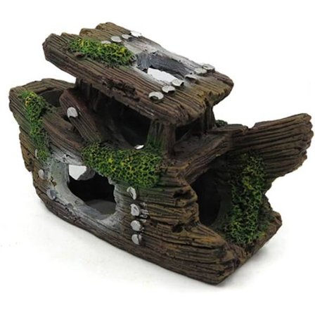 5-10 Gallon Resin Skeppsvrak Dekoration Akvarium Fisk Tank Dekoration Dold Akvarium