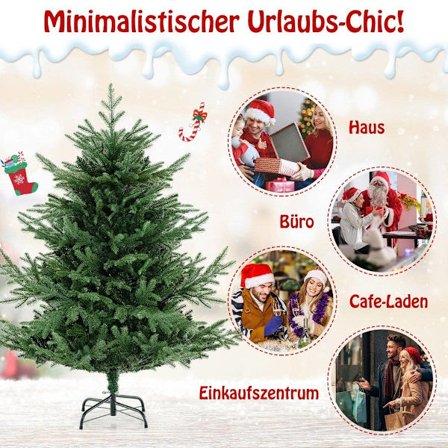 135 cm konstgjord julgran med 160 LED-ljus