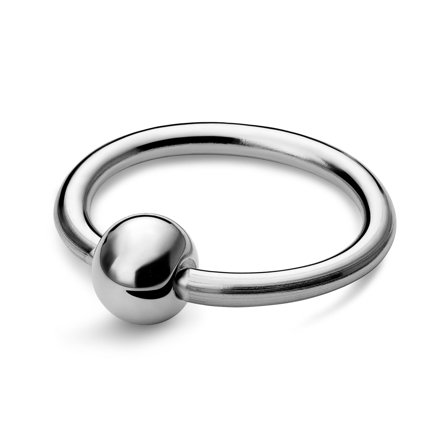8 mm silberfarbener Ring aus Chirurgenstahl mit verschlossener Perle für Männer - Schmuck für Lippen-Piercings - Piercing-Schmuck
