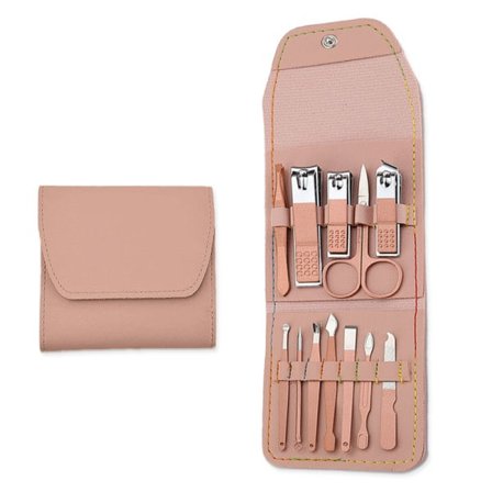 Manikyrset Nagelklippare Set 12 i 1 För tånagel fingernagel Rose gold