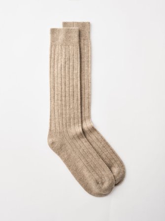 Soft Goat - Ribbed Socks - Cashmere socks baby - 42-44 - Toast