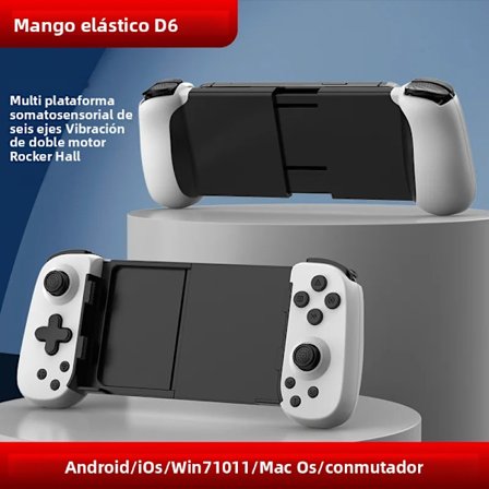 D6 Hvid BSP D8 RGB Trådløs Bluetooth Tablet Controller til Nintendo Switch, Kompatibel med Android og iOS, Ergonomisk Styr, Udtrækkelig Jo