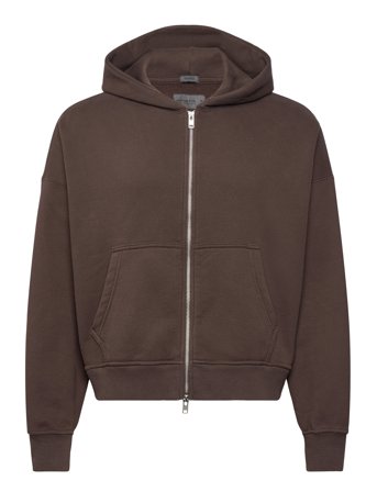 Abercrombie & Fitch Cropped Full Zip - Brown - L