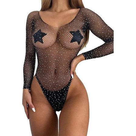 Lingeri med Strømper og Handsker, Sexy Strømpebånds Lingeri Sæt Mønster 23 One Size