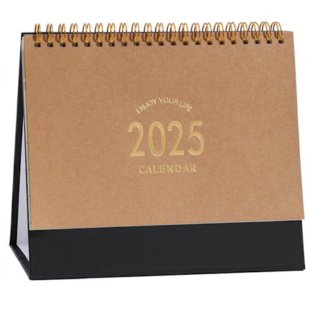 2025 enkel Morandi skrivebords kalender MUJI stil engelsk kalender skrivebord åpen memo små ornamenter