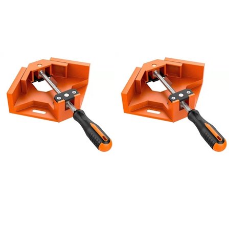 Højre Vinkel Klemme, 2 Pak, 90 Grader Heavy Duty Aluminium Legering Klemme med Justerbar Drejelig Kæbe til Træbearbejdning og Billede