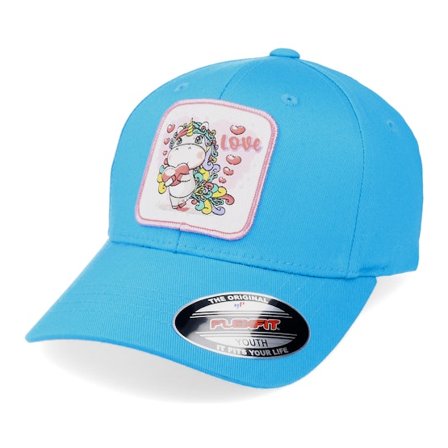 Unicorns - Blue - flexfit - Cap - Kids Unicorn Love Patch Ocean Blue Flexfit - Hatstore