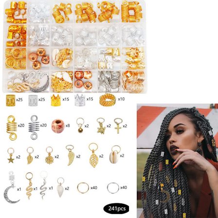 241 kpl hiuskoruja punoksiin, dreadlock-hiuskoruja punoksiin