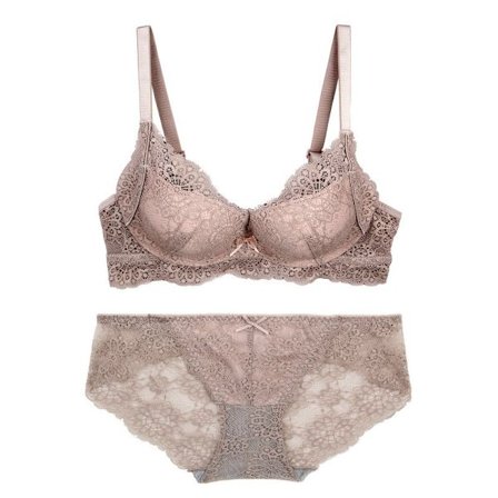 Sexy Lace-brodert BH-sett uten stålring, komfortabel undertøy