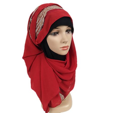 Mode Chiffong Scarf Dam Hijab Lång Scarf Wrap Scarves för Damer Girl