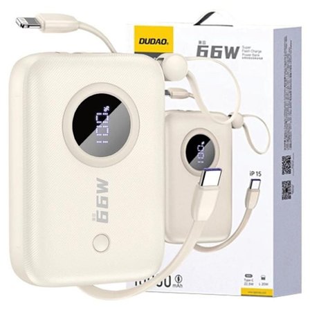 Dudao Powerbank 10000Mah K14 med USB-C till Lightning-kabel för telefoner