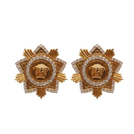 Versace Pre-owned Pre-owned Metal earrings , Geel , Dames , Maat: ONE Size